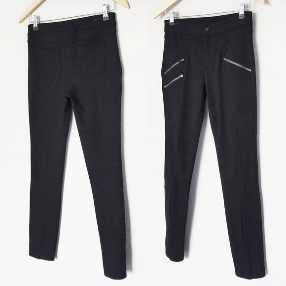 Athleta Ponte Twill Moto Pant in Black 4 Stretch Zipper Accent Comfort Biker $89 - Picture 7 of 16
